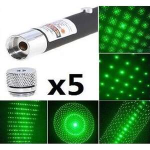 Зеленый Лазер (Green laser) 5 насадок, Указка лазерная.